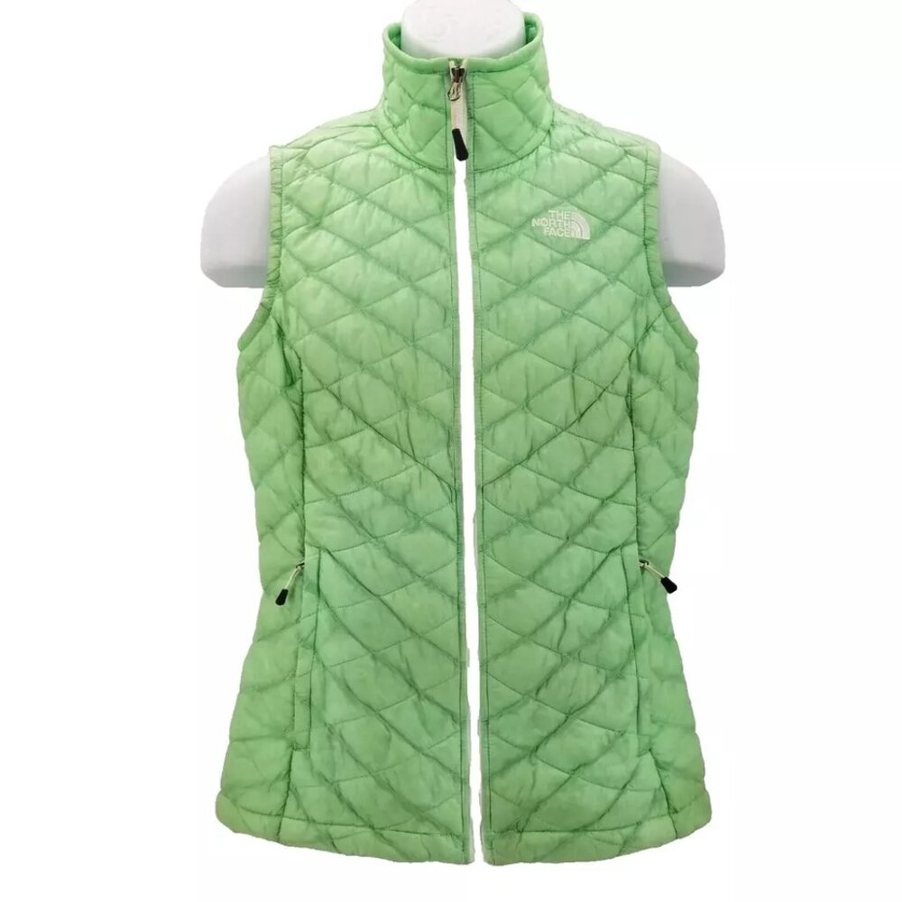 The North Face Thermoball Quilted Puffer Vest Womens Small Green  Outdoorsy Warm